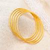 Pulsera de Círculo Fino Dorado 2mm Espiral Pulsera para Mujer Pulsera de Latón Chapada en Oro Sala de Transmisión en Vivo Pulsera Más Vendida