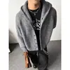 Chaqueta de Punto Cleanfit para Hombre Otoño e Invierno Marca de Moda Estilo Holgado Perezoso Tejido de Punto Tejido de Punto con Capucha