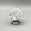 Manija Pequeña de Cristal con Grietas de Hielo de Color Quemado de Lujo Ligero Transfronteriza para Cajón y Puertas de Gabinete, Agujero Único, Venta Directa del Fabricante