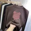 Camiseta Interior Térmica de Doble Cara con Cuello Medio Alto de Manga Larga, Gruesa, para Niñas Mayores, Cálida, Moderna, Otoño e Invierno