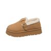 Sapatos de Algodão Inverno Nordeste Personalizados Transfronteiriços para Mulheres, Sapatos Quentes Espessados de Veludo, Sapatos Birkenstock Antiderrapantes e Confortáveis, Sapatos de Pão com Solado Grosso