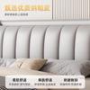 Cama de Lujo Ligero en Piel Napa, Cama Doble Tapizada Simple y Moderna para Dormitorio Principal, Cama de Bodas Estilo Italiano, Cama de Arte en Piel de Gama Alta para Uso Doméstico