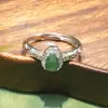 Anillo de Calabaza Verde Completo de Jadeíta Birmana Natural Grado A Vintage Exquisito Artículo de Riqueza Diversidad 9003