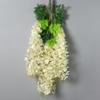 Flor de imitación flor de berro flor de glicina encriptada de 6 hojas decoración de arco de techo para ceremonia de boda ratán de flores artificiales al por mayor