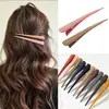 Pinza de pelo grande de plástico mate tipo pico de pato, pinza puntiaguda color Morandi vintage, pinza para flequillo, pasador de estilo para maquillaje para mujeres