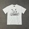 Camiseta Hip-Hop Casual com Estampa Europeia e Americana de Manga Curta High Street Letra Manga Meia-Manga Top Tendência