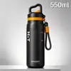 Termo Deportivo Simple, Tapa de Apertura Rápida de un Solo Clic, Vaso de Agua para Ciclismo, Vaso Portátil de Acero Inoxidable con Popote para Exteriores, Vaso de Agua para Parejas