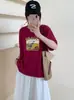 Camiseta de Algodón Copo de Nieve de Verano, Venta Directa de la Tienda Física, Cuello Redondo, Adelgazante, Versátil, Manga Corta, Envío Directo de una Pieza