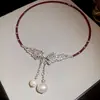 Collar Colgante Geométrico Irregular Transfronterizo Europeo y Americano Lujo Ligero Moda de Gama Alta Diseño Gargantilla Collar de Nicho para Mujeres
