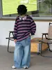 Sudadera Cotton Shop para Niños Otoño Top Infantil 2026 Nuevo Estilo Coreano Manga Larga Bloque de Color Rayas Conjunto de Ropa Infantil Moderno