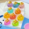 Conejo de orejas doradas de dibujos animados tridimensional luminoso accesorios para joyería de pegamento de crema diy adornos de escritorio regalos creativos accesorios de resina