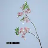 Rama Larga de Flor de Cerezo Simulada con 2 Puntas Set de Flor de Durazno Decoración de Boda Adornos Accesorios para Sesión de Fotos Flor de Cerezo Falsa Flores Artificiales en Stock