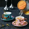 Xícara de café de luxo vintage com toque requintado e de alta qualidade, conjunto de xícaras de chá da tarde em porcelana, conjunto de chá, presente de aniversário e inauguração de casa