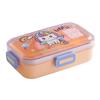 Fiambrera de plástico compartimentada sellada para niños y estudiantes con cuchara, tenedor, bento, fiambrera para oficinistas, microondas, recipiente hermético transfronterizo