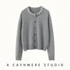 Nuevo cárdigan de cachemira versátil estilo coreano para otoño e invierno con cuello de pedrería, cárdigan de punto para mujer con botones de un solo pecho, abrigo de moda