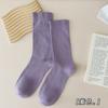 Meias Brancas de Cano Médio para Mulheres, Estilo Primavera e Outono, Meias de Algodão Folgadas, Meias para Gestantes, Estilo Trendy Ins, Meias Longas Anti-Pilling para Todas as Estações