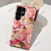 Funda Popular Transfronteriza de Vidrio Multicolor Floral para Teléfono Samsung S24/S25/S26Ultra Funda de Doble Capa para Teléfono