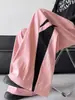 Pantalones de Paracaídas Rayados de Estilo Americano de Secado Rápido para Hombre, Pantalones de Verano Finos con Bloques de Color de Pierna Ancha, Pantalones Casuales Sueltos y Transpirables de Largo Completo