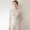 Consinee Hilo 100% Cachemir Suéter de Cachemir Versátil de Punto Redondo para Mujer Ropa de Punto Informal