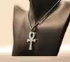 Collar Colgante Cruz Ankh Egipcia Retro Anubis Collar de Plata Tailandesa Accesorios de Acero Inoxidable Hip-Hop Europeo y Americano