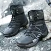 Botas de Felpa de Invierno para Hombre, Botas de Combate de Caña Alta, Botas de Nieve para Exteriores, Botas de Combate Cálidas para Hombre, Botas de Campo, Botas para Hombre