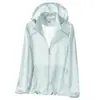 Roupa de Proteção Solar Refrescante de Seda de Gelo Color Sólida Personalizada para Primavera e Verão Unissex, Roupa com Capuz Refrescante para Proteção Solar, Casual e Confortável para Uso ao Ar Livre