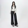 Jeans acampanados de cintura baja retro americano para mujer, corte ajustado, caída fluida, adelgazantes, versátiles, admite envío directo