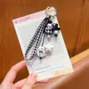 Colgante de Cadena para Teléfono Móvil con Perlas y Bola de Pelo Hecho a Mano DIY Lindo Colgante de Llavero de Coche Ins Accesorios de Muñeca para Bolso