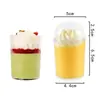 Postre de gelatina mousse en vaso Vaso de plástico transparente desechable Cuadrado redondo mini creativo vaso para pudín con tapa