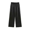 Ropa de Mujer al por Mayor Transfronteriza Estilo Europeo y Americano Verano Nuevo Cintura con Cordón Adelgazante Delgados Pantalones Largos Sueltos Versátiles Pantalones de Pierna Ancha