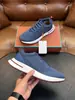 Zapatos de papá de punto volador con retazos de cuero para hombre de la marca de moda europea LP, zapatos de malla transpirable antideslizantes para commuting, zapatos de hombre transfronterizos