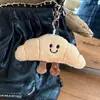 Lindo Llavero de Peluche de Croissant Muñeco Muñeco de Comida Artificial Colgante para Llavero Colgante para Mochila Escolar Accesorios