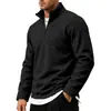2026 Europa Transfronteriza Otoño Invierno Cuello Alto Media Cremallera Peso Pesado Más Terciopelo Cálido Casual Sudadera con Capucha de Manga Larga para Hombre