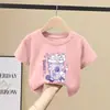 Camiseta de Manga Corta para Niña Verano 2026 Nueva Elegante Moderna Ropa de Verano para Niños, Niños Mayores 100% Algodón Transpirable Camiseta Básica