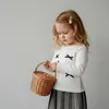 Meninas 2025 Manga Longa Renda Novo Estilo Primavera e Outono Infantil Camiseta Base com Renda na Manga Top para Bebê
