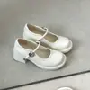 Zapatos JK de cuero con tacón grueso estilo británico negro para mujer, nuevo modelo de otoño 2026, zapatos Mary Jane versátiles que aumentan la altura para mujeres menudas