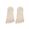 Calcetines de Cinco Dedos para Mujer, Estilo Delgado de Verano, Seda de Mora, Malla Fresca, Transpirables, Invisibles, Antideslizantes, Calcetines con Dedos Separados Wcl