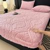 Sábana Bajera de Tafetán Engrosado tipo Gofre de Invierno Pieza Única Cálida Sencilla Protector de Colchón Cubierta de Cama Fija Todo Incluido