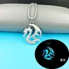 Colar Nacional da Moda com Totem de Dragão Luminoso Moda Masculina Bonito Versátil Personalidade Pingente de Dragão Luminoso Didi Acessórios