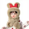 Gorro infantil para otoño e invierno, forrado de polar, gorro con orejeras para niños, gorro Lei Feng de bebé con lazo, gorro grueso de punto para niñas en invierno