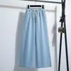 Foto Real de Jeans Anchos Sueltos Estilo Americano Azul Oscuro para Mujer, Nuevo Modelo Primavera y Otoño, Pantalones Rectos Casuales Perezosos de Largo Completo, Tallas Grandes