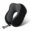 Almofada de pescoço de espuma de memória para viagem Amazon, travesseiro de suporte para pescoço em forma de U, portátil e dobrável para aviões