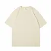 Camiseta de Algodão Puro Pesado com Ombro Caído, 250g, Estampa Personalizada, Marca Tendência, Gola Redonda, Manga Curta, Estilo Verão Unissex, Cor Sólida Espessa