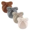 Gorro para Bebé Niña de 0-24 Meses con Lazo Grande, Adecuado para Bebés y Niños Pequeños, Set de Gorro de Ducha y Manoplas
