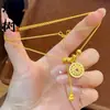 Tienda de Oro Mismo Estilo Pulsera Brillante de Brújula Chapada en Oro con Diamante Rojo Rosa Set de Cadena para Clavícula Floral de Brújula Decoración