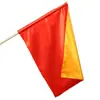 Bandera de Rendimiento Doble Cara Roja y Amarilla con Palo, Accesorios para Danza de Año Nuevo Escolar, Bandera Roja Pequeña al por Mayor, Marca Huamei