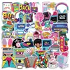 50 Piezas de Pegatinas Retro de Graffiti para los Nacidos en los 80s/90s, Adecuadas para Maletas, Refrigeradores, Cuadernos, Patinetas, Botellas de Agua, Diario Impermeable