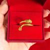 Novo estilo chinês espírito cobra cobre dinheiro abertura anel feminino latão banhado a ouro all-match luz luxo vida ano comida anel de dedo presente