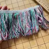 Encaje de Hilo de Dos Colores Hecho de Acrílico de Fábrica, Adorno de Encaje con Borlas de Colores, Adorno para Ropa de Niños y Disfraces de Presentación, Adorno para Faldas