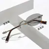 Gafas Planas Sin Montura que Cambian de Color Estilo Coreano Monturas para Mujer Tendencia Transfronteriza Monturas de Gafas Planas Anti-Luz Azul Gafas de Montura Pequeña